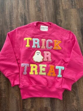 Judith March Hot Pink "Trick Or Treat" Appliqué Sweatshirt